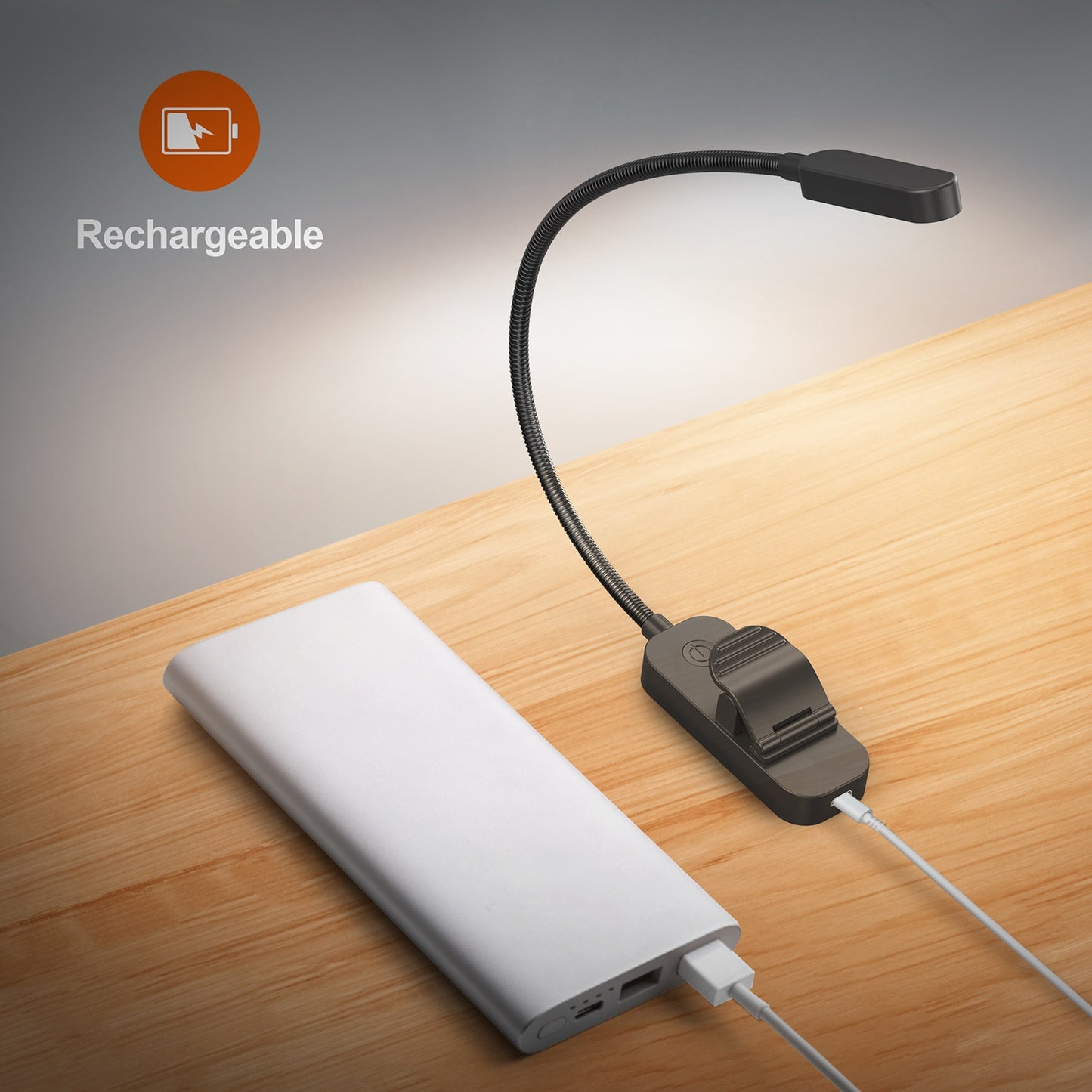 Lámpara LED portátil con Clip, recargable