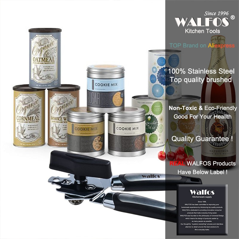 WALFOS-abridor de latas Manual de acero inoxidable