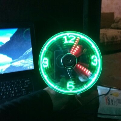 Mini usb ventilador flexible con pantalla led reloj