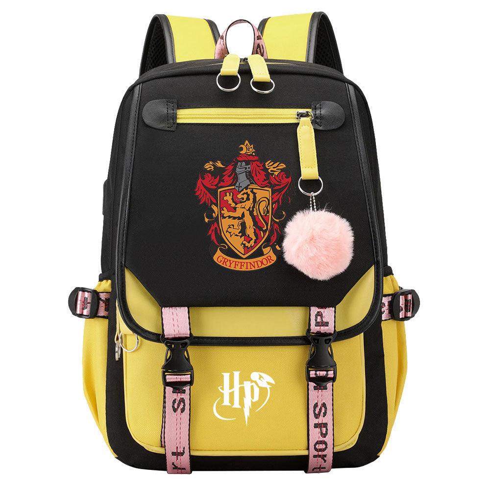 Mochila Escolar de Harry Potter de gran capacidad con USB para ordenador portátil