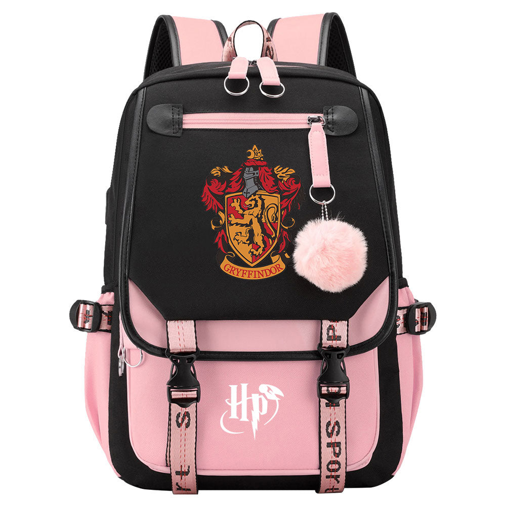 Mochila Escolar de Harry Potter de gran capacidad con USB para ordenador portátil