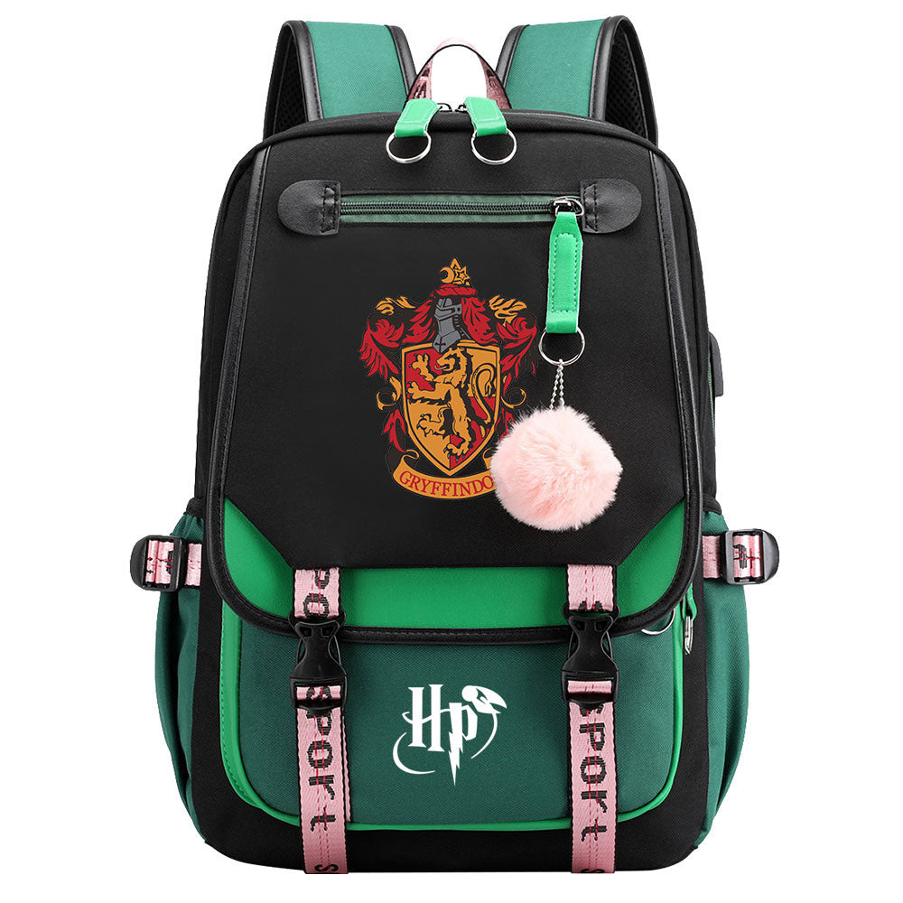 Mochila Escolar de Harry Potter de gran capacidad con USB para ordenador portátil