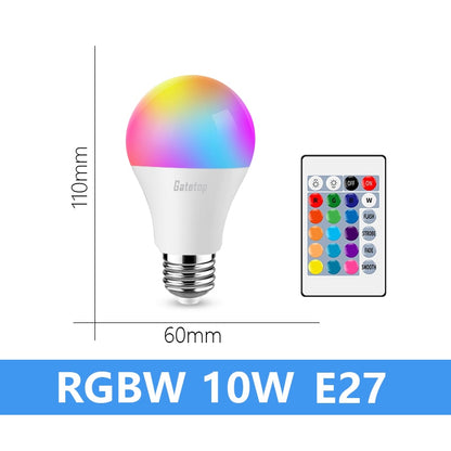 Ampolleta LED RGB AC220-240V E27 GU10 6W 10W IR Control remoto