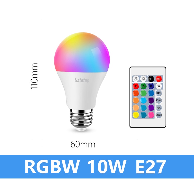 Ampolleta LED RGB E27 AC220V IR Control remoto