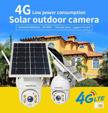 SHIWOJIA-cámara 4G con  Panel Solar HD de 5MP