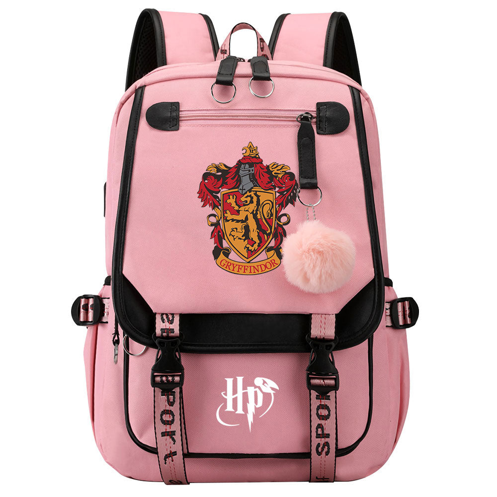 Mochila Escolar de Harry Potter de gran capacidad con USB para ordenador portátil