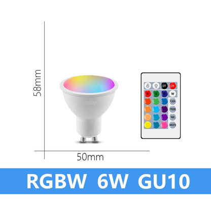 Ampolleta LED RGB AC220-240V E27 GU10 6W 10W IR Control remoto