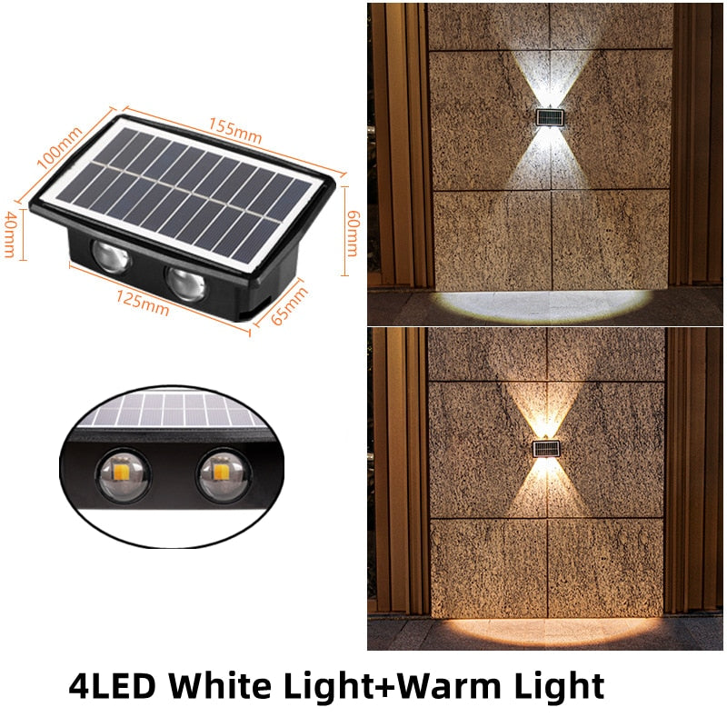 Lámpara de pared Solar Led para exteriores