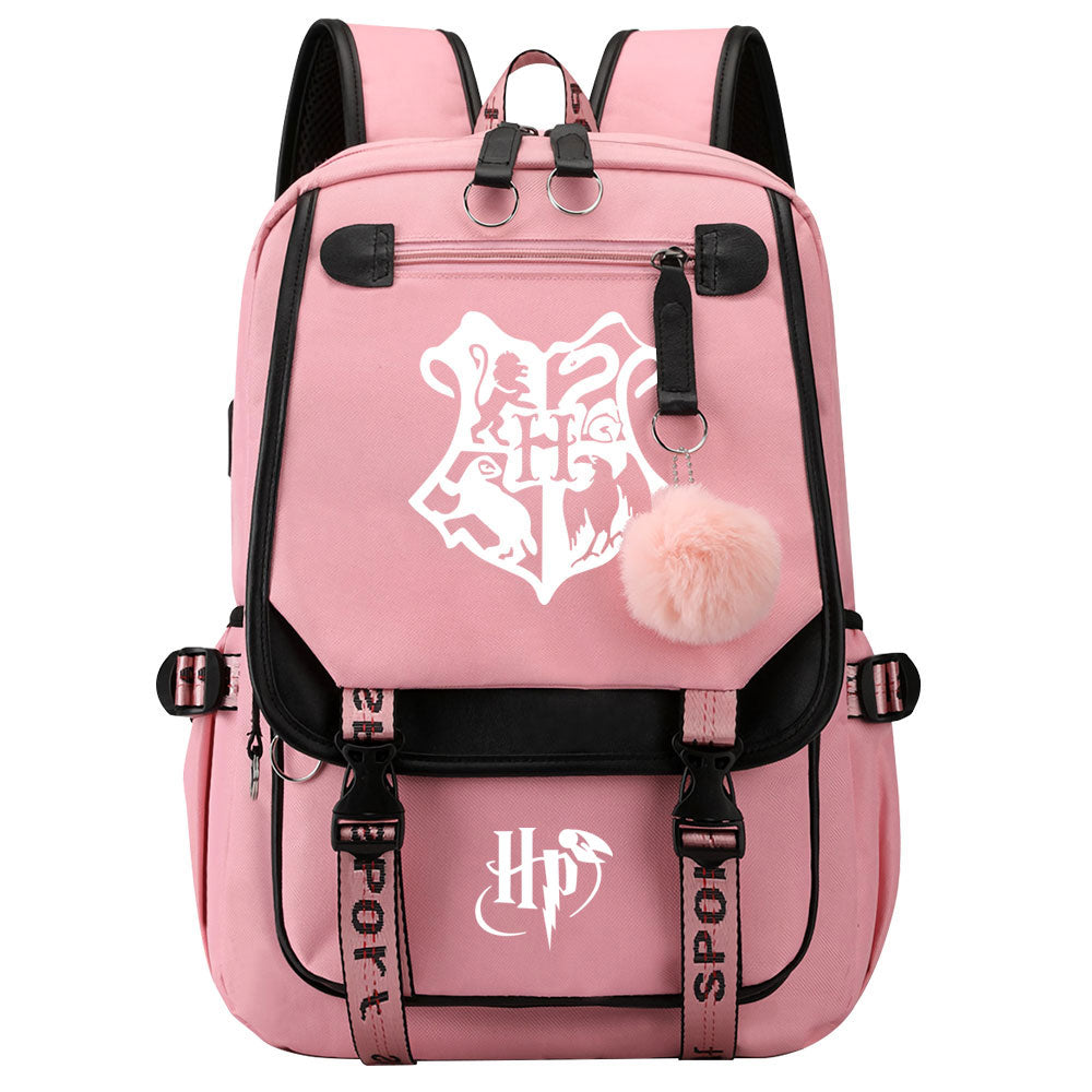 Mochila Escolar de Harry Potter de gran capacidad con USB para ordenador portátil