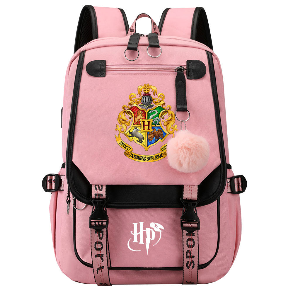 Mochila Escolar de Harry Potter de gran capacidad con USB para ordenador portátil