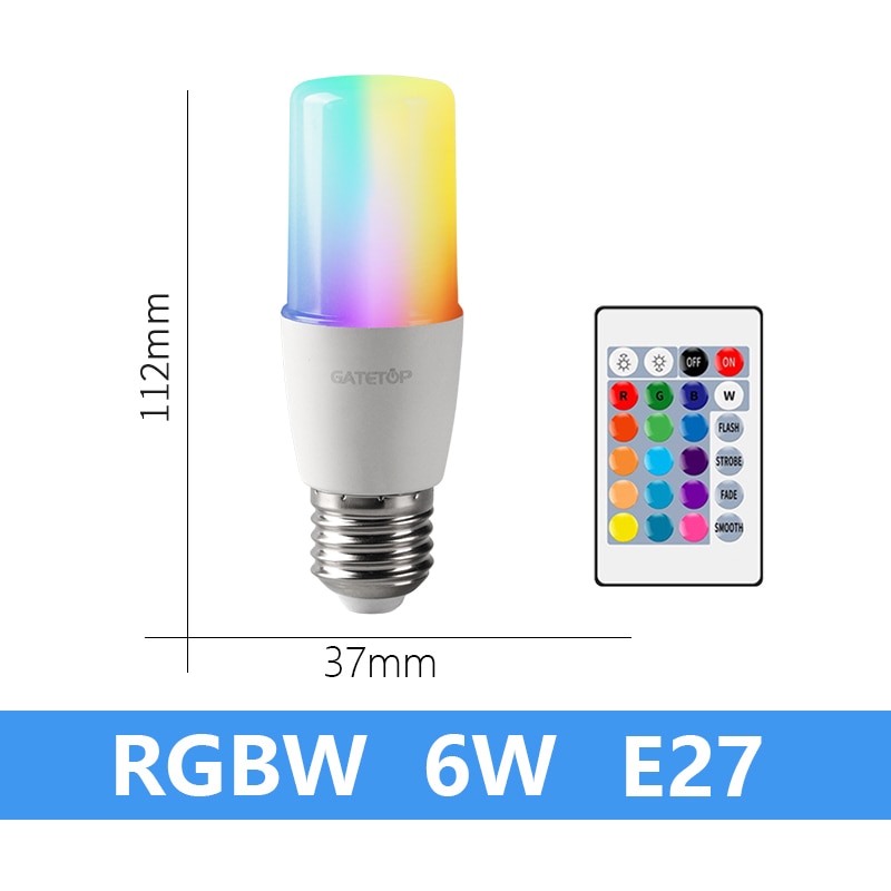 Ampolleta LED RGB E27 AC220V IR Control remoto